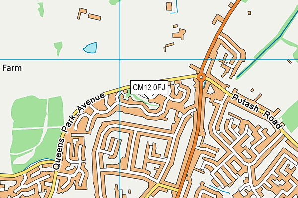 CM12 0FJ map - OS VectorMap District (Ordnance Survey)