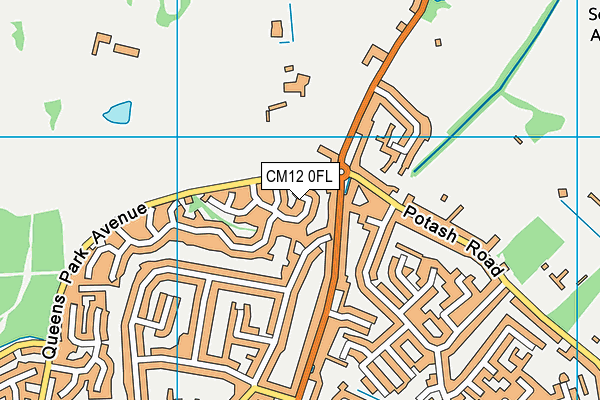 CM12 0FL map - OS VectorMap District (Ordnance Survey)