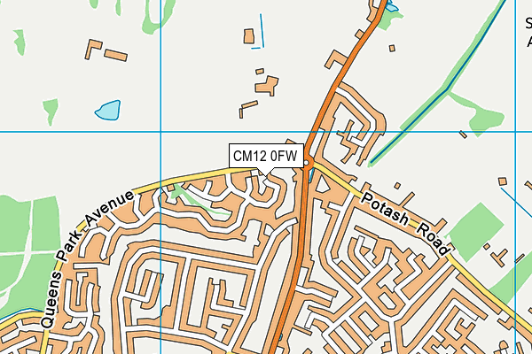 CM12 0FW map - OS VectorMap District (Ordnance Survey)