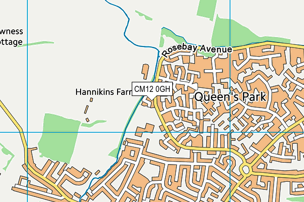 CM12 0GH map - OS VectorMap District (Ordnance Survey)