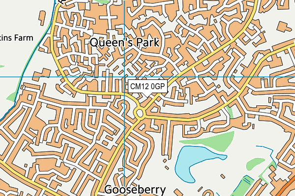 CM12 0GP map - OS VectorMap District (Ordnance Survey)