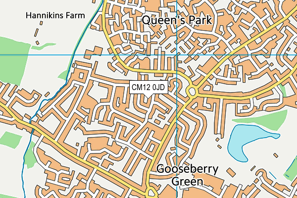 CM12 0JD map - OS VectorMap District (Ordnance Survey)