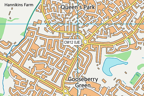 CM12 0JE map - OS VectorMap District (Ordnance Survey)