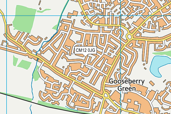 CM12 0JG map - OS VectorMap District (Ordnance Survey)