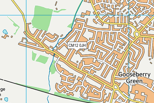CM12 0JH map - OS VectorMap District (Ordnance Survey)