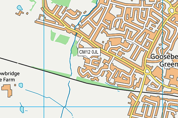 CM12 0JL map - OS VectorMap District (Ordnance Survey)