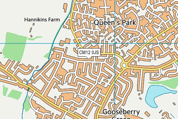 CM12 0JS map - OS VectorMap District (Ordnance Survey)