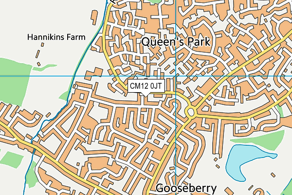 CM12 0JT map - OS VectorMap District (Ordnance Survey)