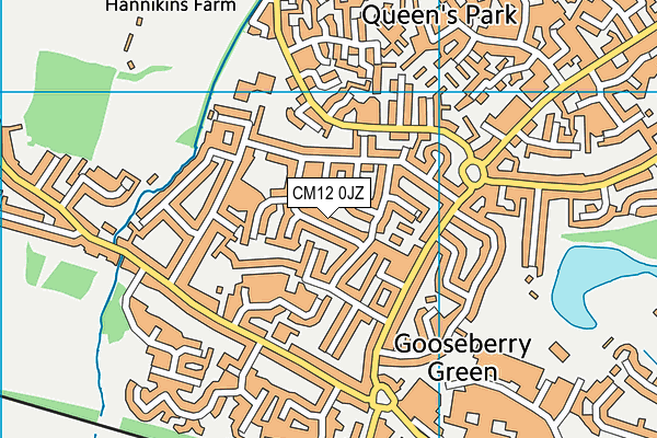 CM12 0JZ map - OS VectorMap District (Ordnance Survey)