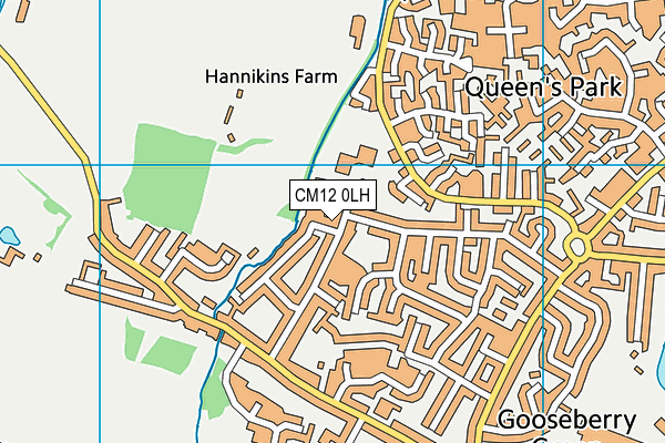 CM12 0LH map - OS VectorMap District (Ordnance Survey)