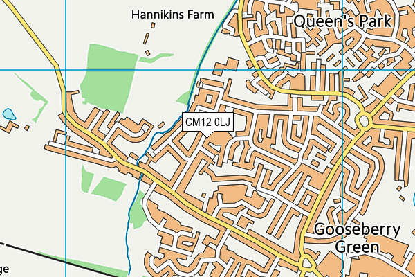 CM12 0LJ map - OS VectorMap District (Ordnance Survey)