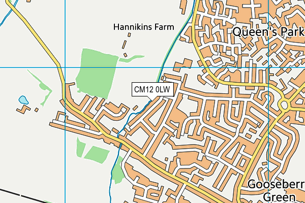 CM12 0LW map - OS VectorMap District (Ordnance Survey)