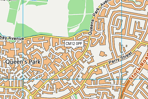 CM12 0PF map - OS VectorMap District (Ordnance Survey)