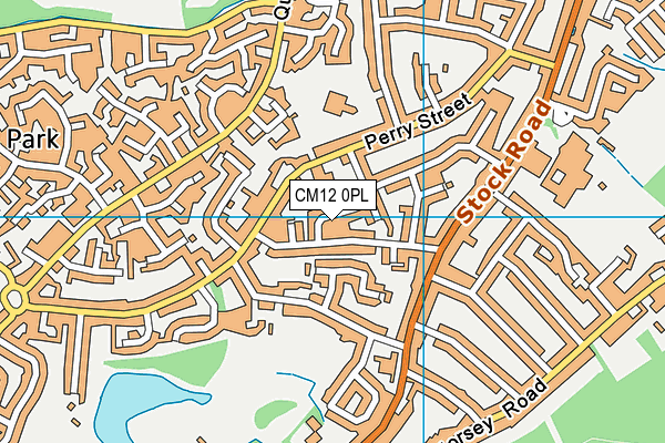 CM12 0PL map - OS VectorMap District (Ordnance Survey)