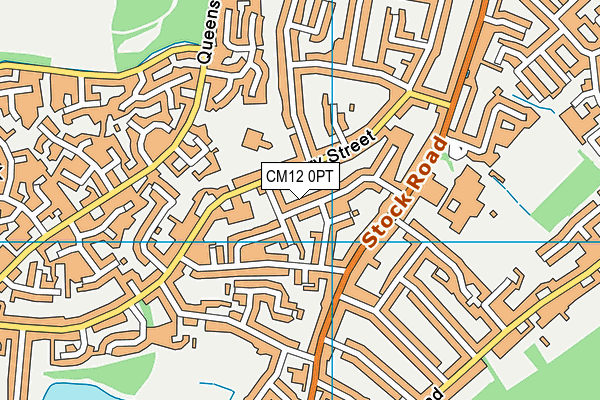 CM12 0PT map - OS VectorMap District (Ordnance Survey)
