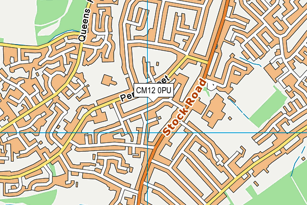 CM12 0PU map - OS VectorMap District (Ordnance Survey)