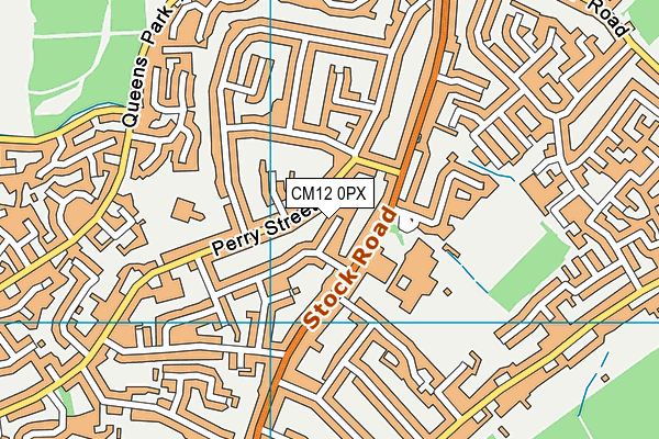 CM12 0PX map - OS VectorMap District (Ordnance Survey)