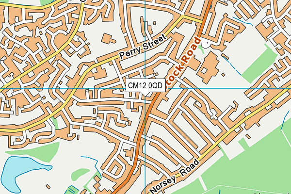 CM12 0QD map - OS VectorMap District (Ordnance Survey)