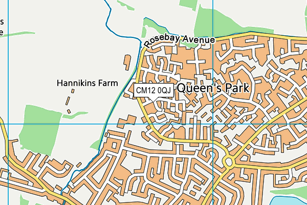 CM12 0QJ map - OS VectorMap District (Ordnance Survey)