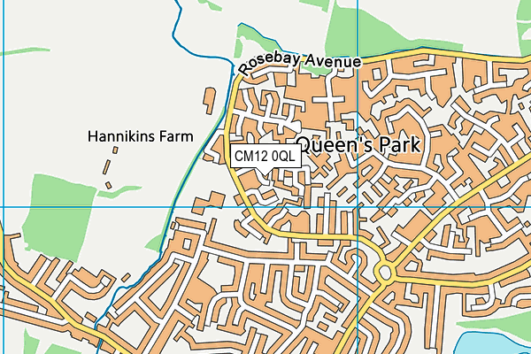 CM12 0QL map - OS VectorMap District (Ordnance Survey)