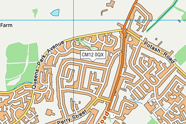 CM12 0QX map - OS VectorMap District (Ordnance Survey)