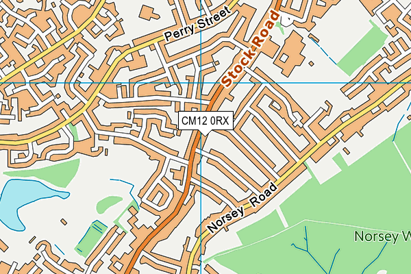 CM12 0RX map - OS VectorMap District (Ordnance Survey)