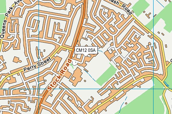 CM12 0SA map - OS VectorMap District (Ordnance Survey)