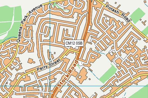 CM12 0SB map - OS VectorMap District (Ordnance Survey)