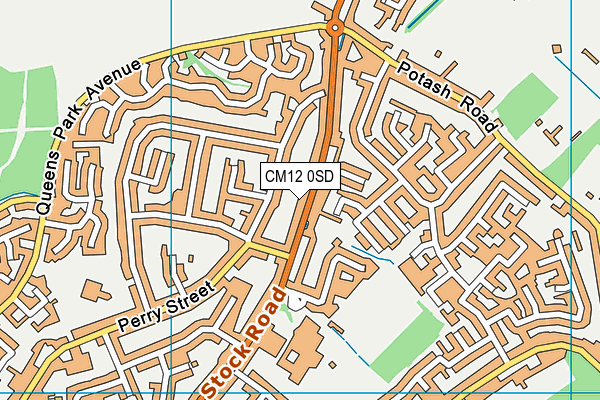 CM12 0SD map - OS VectorMap District (Ordnance Survey)