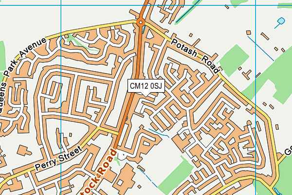 CM12 0SJ map - OS VectorMap District (Ordnance Survey)