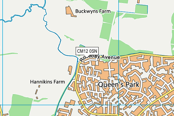 CM12 0SN map - OS VectorMap District (Ordnance Survey)