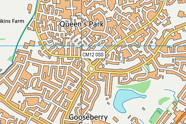 CM12 0SS map - OS VectorMap District (Ordnance Survey)