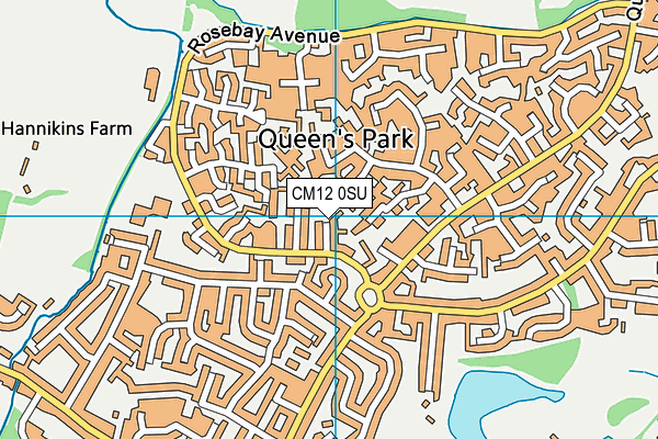 CM12 0SU map - OS VectorMap District (Ordnance Survey)