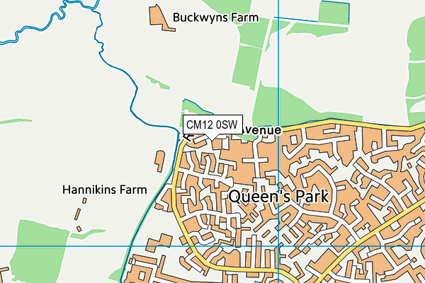 CM12 0SW map - OS VectorMap District (Ordnance Survey)