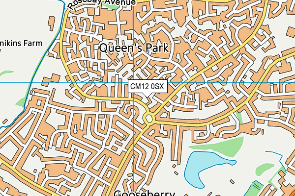 CM12 0SX map - OS VectorMap District (Ordnance Survey)