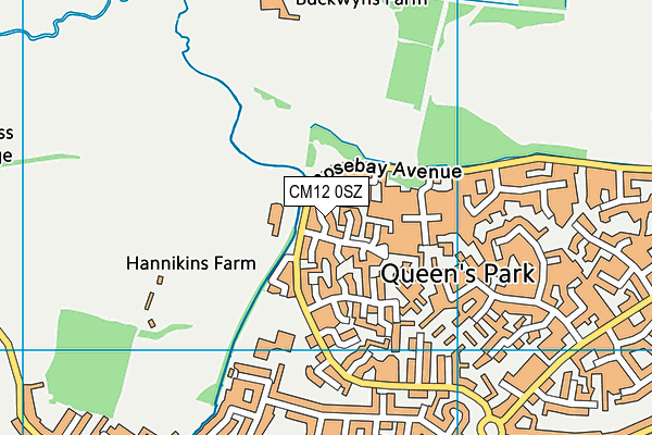 CM12 0SZ map - OS VectorMap District (Ordnance Survey)