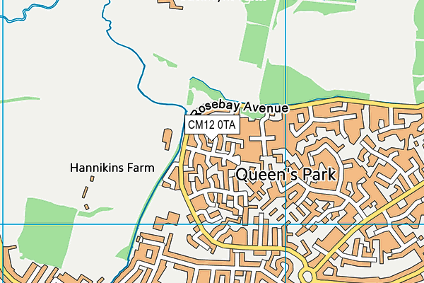 CM12 0TA map - OS VectorMap District (Ordnance Survey)