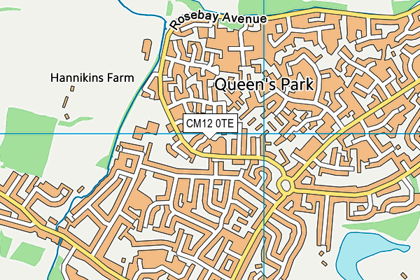 CM12 0TE map - OS VectorMap District (Ordnance Survey)