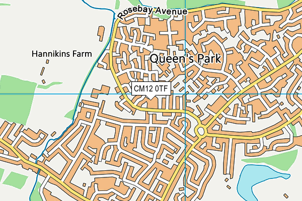 CM12 0TF map - OS VectorMap District (Ordnance Survey)