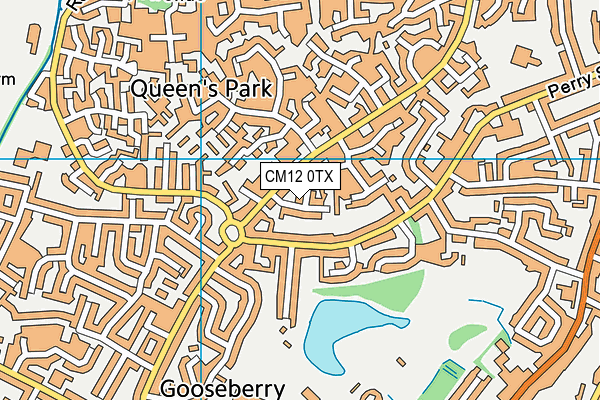 CM12 0TX map - OS VectorMap District (Ordnance Survey)