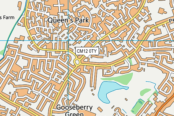 CM12 0TY map - OS VectorMap District (Ordnance Survey)