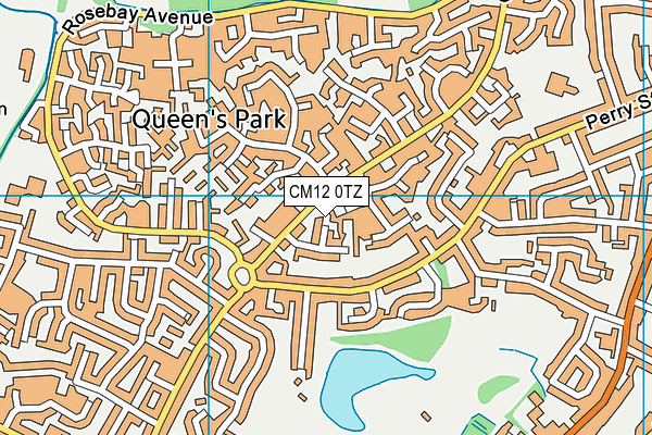 CM12 0TZ map - OS VectorMap District (Ordnance Survey)