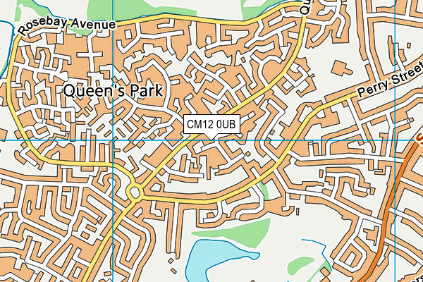 CM12 0UB map - OS VectorMap District (Ordnance Survey)