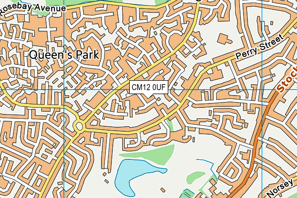 CM12 0UF map - OS VectorMap District (Ordnance Survey)