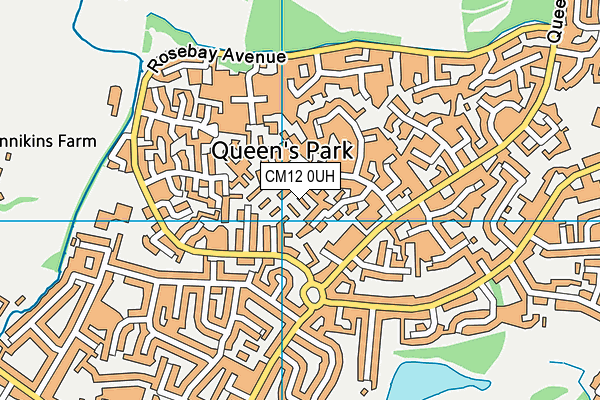 CM12 0UH map - OS VectorMap District (Ordnance Survey)