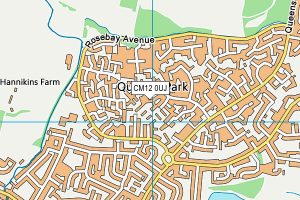 CM12 0UJ map - OS VectorMap District (Ordnance Survey)