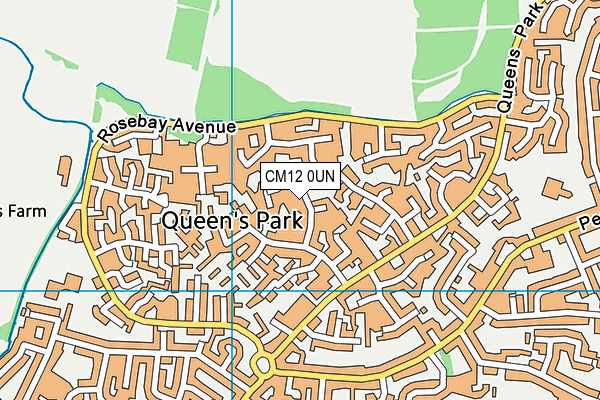 CM12 0UN map - OS VectorMap District (Ordnance Survey)