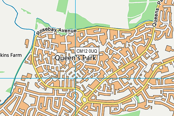 CM12 0UQ map - OS VectorMap District (Ordnance Survey)