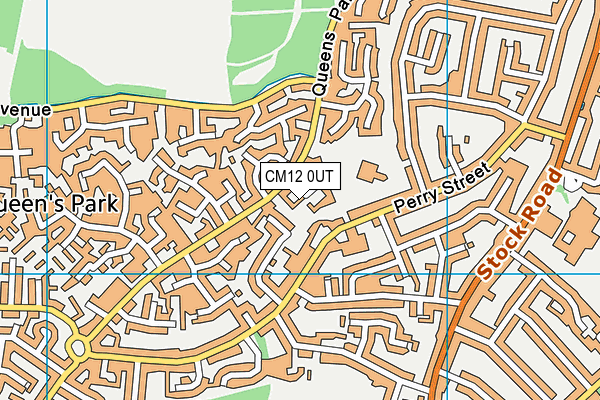 CM12 0UT map - OS VectorMap District (Ordnance Survey)