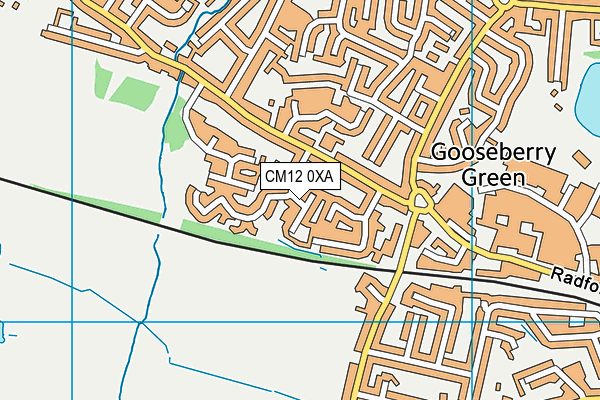CM12 0XA map - OS VectorMap District (Ordnance Survey)